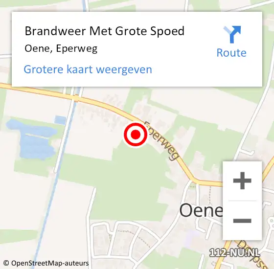 Locatie op kaart van de 112 melding: Brandweer Met Grote Spoed Naar Oene, Eperweg op 27 oktober 2022 07:32