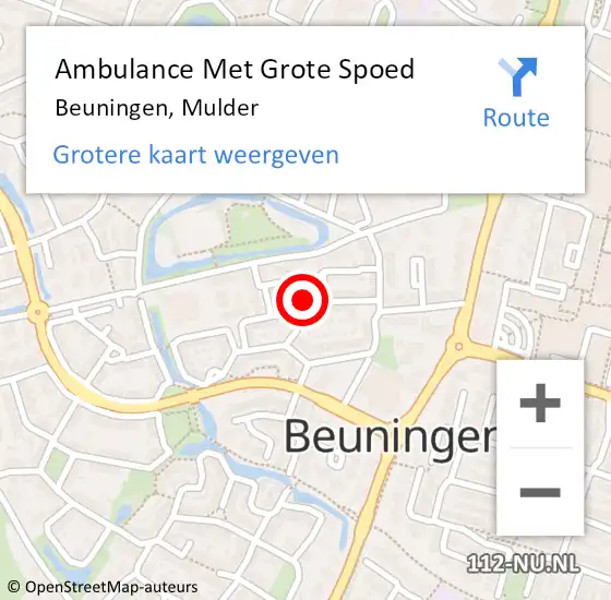 Locatie op kaart van de 112 melding: Ambulance Met Grote Spoed Naar Beuningen, Mulder op 27 oktober 2022 08:34