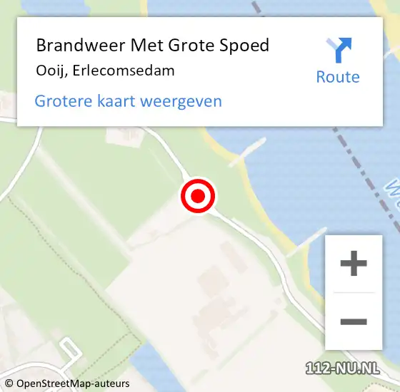 Locatie op kaart van de 112 melding: Brandweer Met Grote Spoed Naar Ooij, Erlecomsedam op 2 augustus 2014 22:44