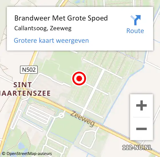 Locatie op kaart van de 112 melding: Brandweer Met Grote Spoed Naar Callantsoog, Zeeweg op 27 oktober 2022 10:03