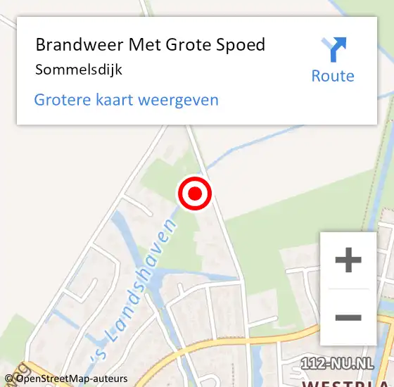 Locatie op kaart van de 112 melding: Brandweer Met Grote Spoed Naar Sommelsdijk op 27 oktober 2022 10:09