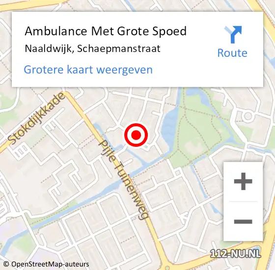 Locatie op kaart van de 112 melding: Ambulance Met Grote Spoed Naar Naaldwijk, Schaepmanstraat op 27 oktober 2022 10:29