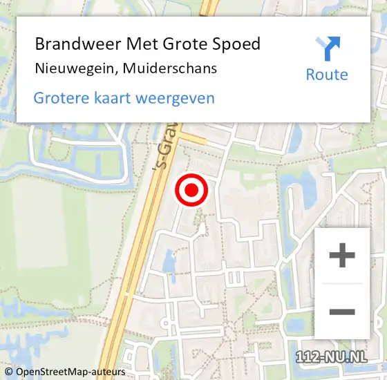 Locatie op kaart van de 112 melding: Brandweer Met Grote Spoed Naar Nieuwegein, Muiderschans op 27 oktober 2022 10:51