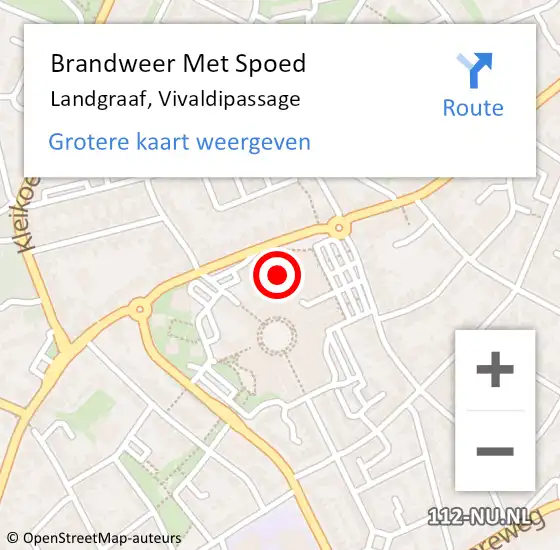 Locatie op kaart van de 112 melding: Brandweer Met Spoed Naar Landgraaf, Vivaldipassage op 27 oktober 2022 13:03