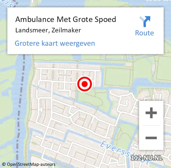 Locatie op kaart van de 112 melding: Ambulance Met Grote Spoed Naar Landsmeer, Zeilmaker op 27 oktober 2022 13:46