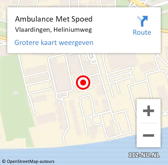 Locatie op kaart van de 112 melding: Ambulance Met Spoed Naar Vlaardingen, Heliniumweg op 27 oktober 2022 14:21