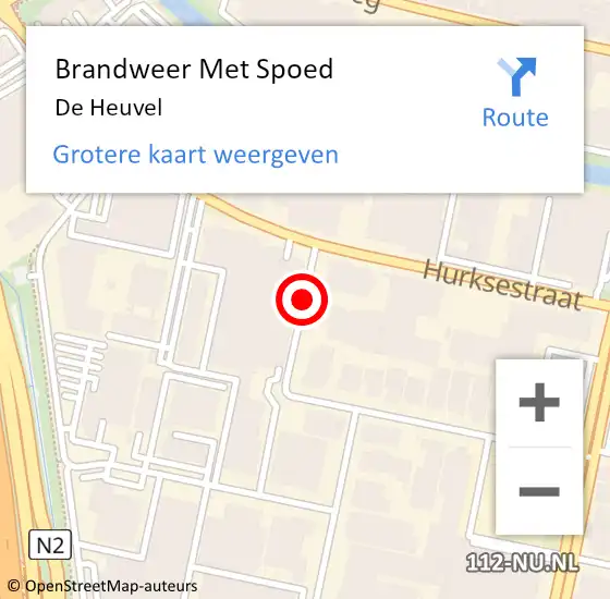 Locatie op kaart van de 112 melding: Brandweer Met Spoed Naar De Heuvel op 10 oktober 2013 11:43