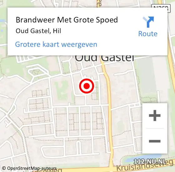 Locatie op kaart van de 112 melding: Brandweer Met Grote Spoed Naar Oud Gastel, Hil op 27 oktober 2022 15:42