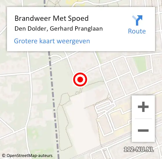 Locatie op kaart van de 112 melding: Brandweer Met Spoed Naar Den Dolder, Gerhard Pranglaan op 27 oktober 2022 15:47