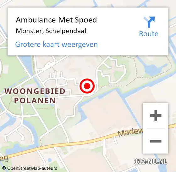 Locatie op kaart van de 112 melding: Ambulance Met Spoed Naar Monster, Schelpendaal op 27 oktober 2022 15:56