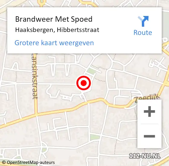 Locatie op kaart van de 112 melding: Brandweer Met Spoed Naar Haaksbergen, Hibbertsstraat op 27 oktober 2022 16:07