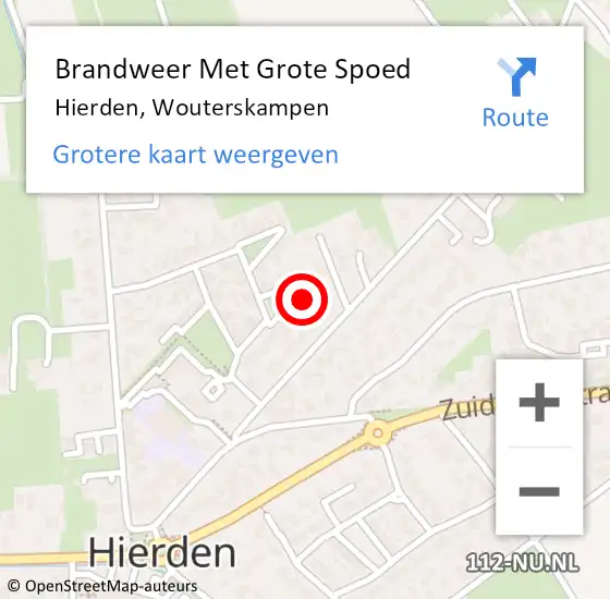 Locatie op kaart van de 112 melding: Brandweer Met Grote Spoed Naar Hierden, Wouterskampen op 27 oktober 2022 16:31