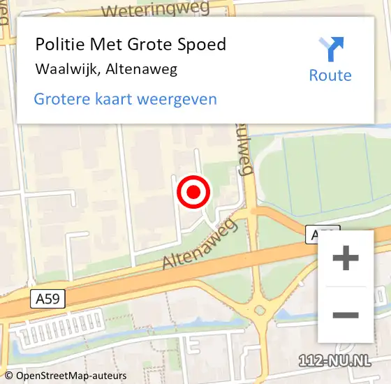 Locatie op kaart van de 112 melding: Politie Met Grote Spoed Naar Waalwijk, Altenaweg op 27 oktober 2022 16:59