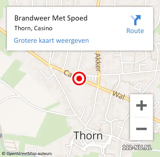 Locatie op kaart van de 112 melding: Brandweer Met Spoed Naar Thorn, Casino op 27 oktober 2022 17:08