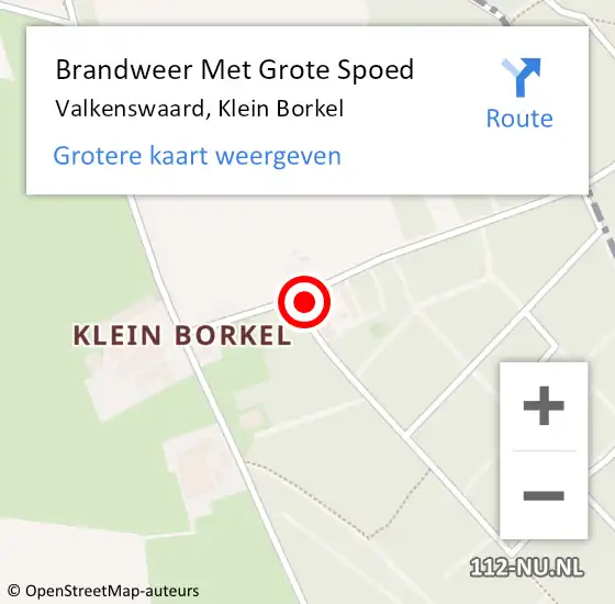 Locatie op kaart van de 112 melding: Brandweer Met Grote Spoed Naar Valkenswaard, Klein Borkel op 27 oktober 2022 18:58