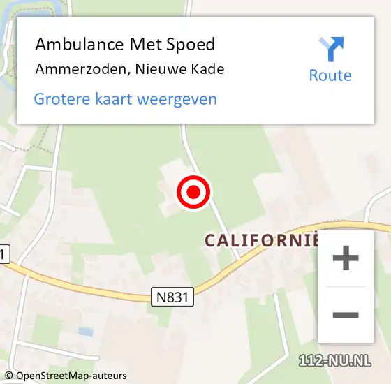 Locatie op kaart van de 112 melding: Ambulance Met Spoed Naar Ammerzoden, Nieuwe Kade op 27 oktober 2022 19:32