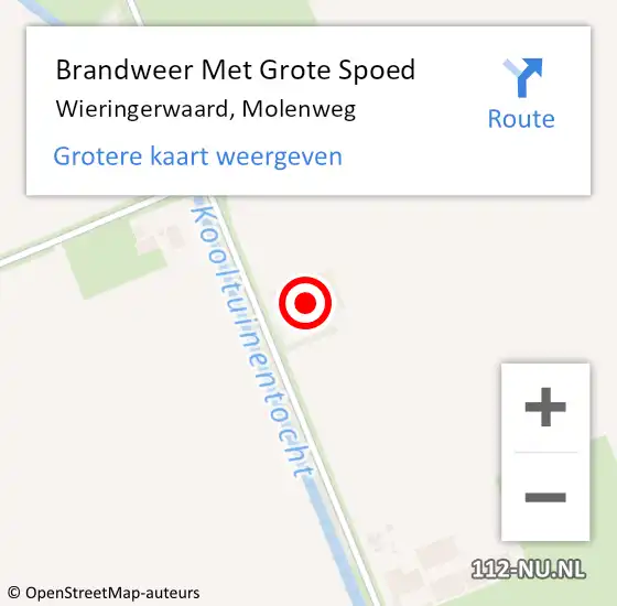 Locatie op kaart van de 112 melding: Brandweer Met Grote Spoed Naar Wieringerwaard, Molenweg op 27 oktober 2022 20:03