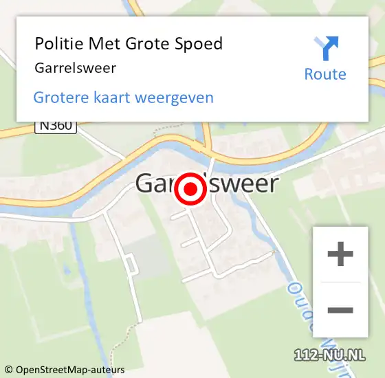 Locatie op kaart van de 112 melding: Politie Met Grote Spoed Naar Garrelsweer op 27 oktober 2022 20:29