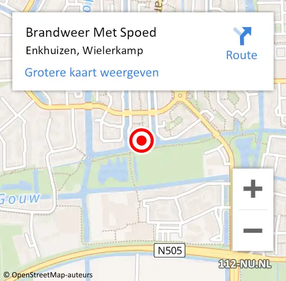 Locatie op kaart van de 112 melding: Brandweer Met Spoed Naar Enkhuizen, Wielerkamp op 27 oktober 2022 20:42