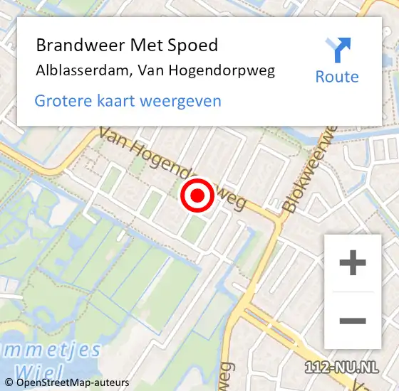 Locatie op kaart van de 112 melding: Brandweer Met Spoed Naar Alblasserdam, Van Hogendorpweg op 27 oktober 2022 20:57