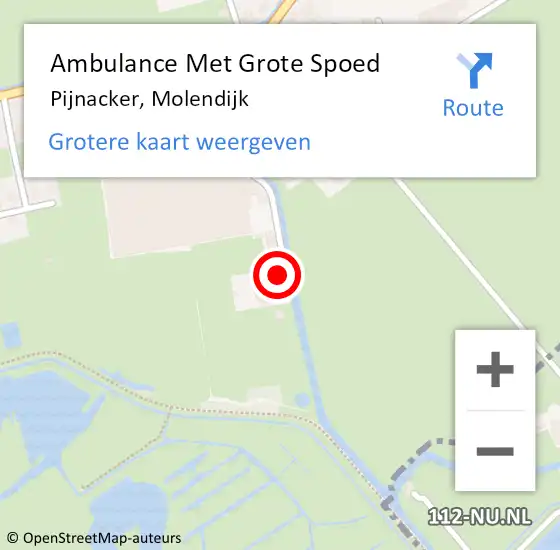 Locatie op kaart van de 112 melding: Ambulance Met Grote Spoed Naar Pijnacker, Molendijk op 27 oktober 2022 21:18