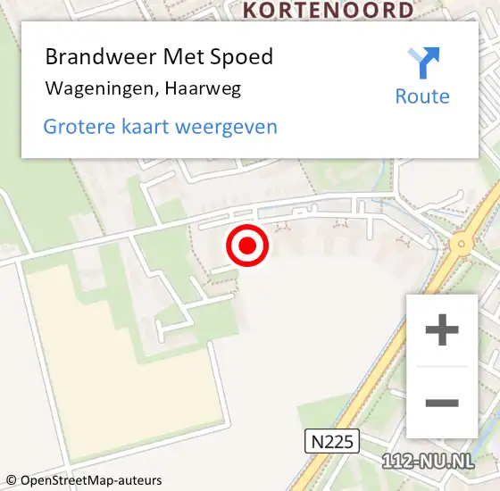 Locatie op kaart van de 112 melding: Brandweer Met Spoed Naar Wageningen, Haarweg op 27 oktober 2022 22:39