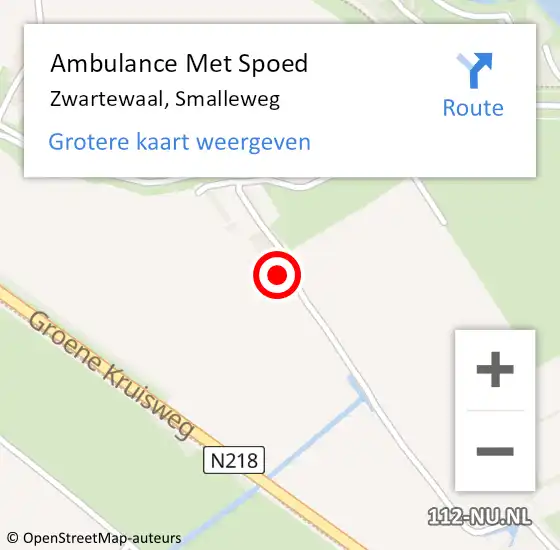 Locatie op kaart van de 112 melding: Ambulance Met Spoed Naar Zwartewaal, Smalleweg op 27 oktober 2022 22:50