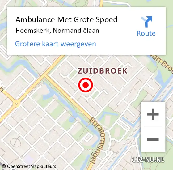 Locatie op kaart van de 112 melding: Ambulance Met Grote Spoed Naar Heemskerk, Normandiëlaan op 27 oktober 2022 23:04