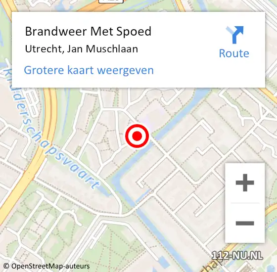 Locatie op kaart van de 112 melding: Brandweer Met Spoed Naar Utrecht, Jan Muschlaan op 27 oktober 2022 23:15