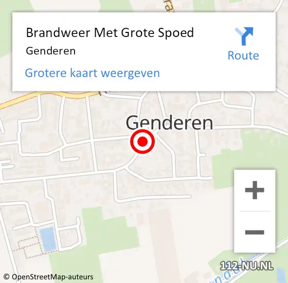 Locatie op kaart van de 112 melding: Brandweer Met Grote Spoed Naar Genderen op 28 oktober 2022 06:58