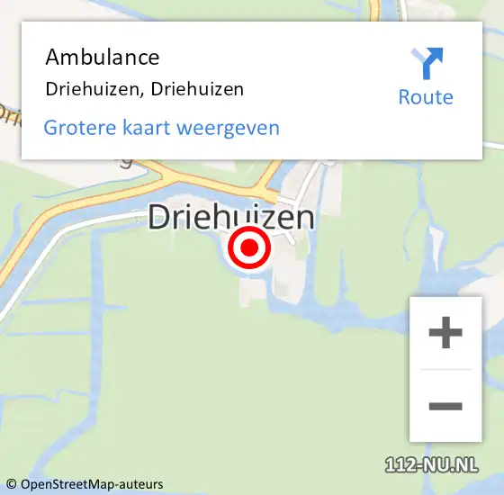Locatie op kaart van de 112 melding: Ambulance Driehuizen, Driehuizen op 28 oktober 2022 07:58