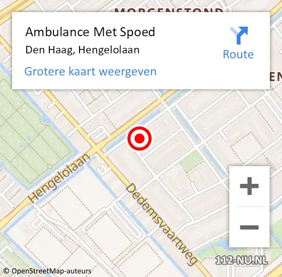 Locatie op kaart van de 112 melding: Ambulance Met Spoed Naar Den Haag, Hengelolaan op 28 oktober 2022 08:45