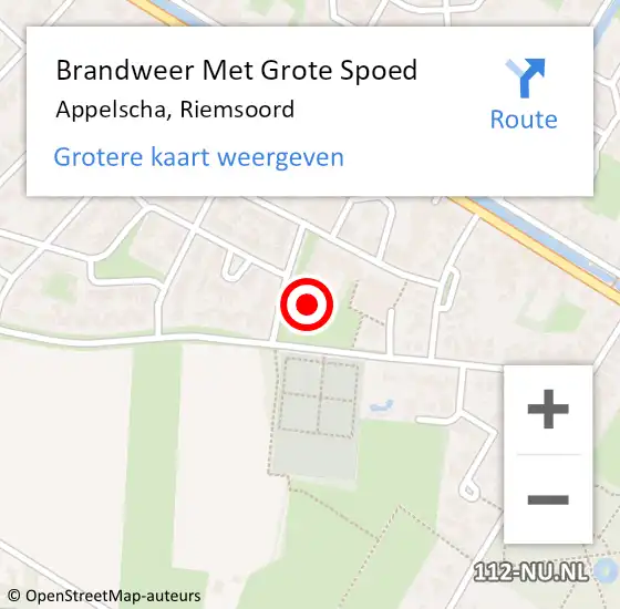 Locatie op kaart van de 112 melding: Brandweer Met Grote Spoed Naar Appelscha, Riemsoord op 28 oktober 2022 08:56