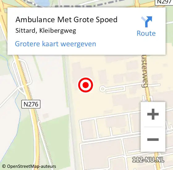 Locatie op kaart van de 112 melding: Ambulance Met Grote Spoed Naar Sittard, Kleibergweg op 10 oktober 2013 11:51