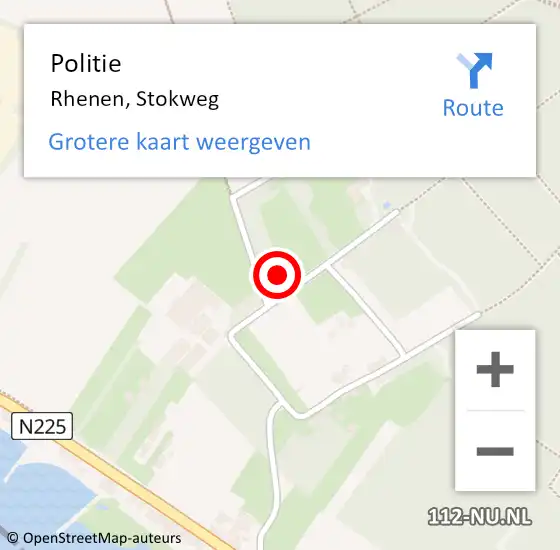 Locatie op kaart van de 112 melding: Politie Rhenen, Stokweg op 28 oktober 2022 09:31