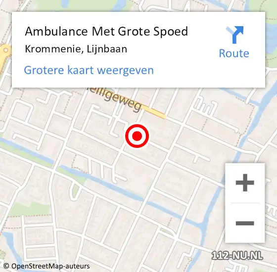 Locatie op kaart van de 112 melding: Ambulance Met Grote Spoed Naar Krommenie, Lijnbaan op 28 oktober 2022 10:30