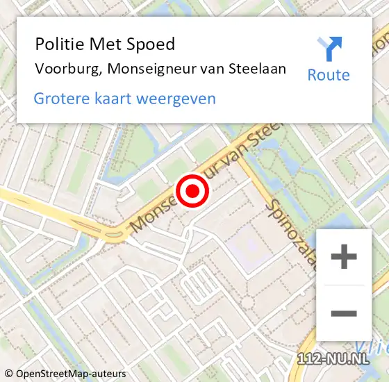 Locatie op kaart van de 112 melding: Politie Met Spoed Naar Voorburg, Monseigneur van Steelaan op 28 oktober 2022 10:52