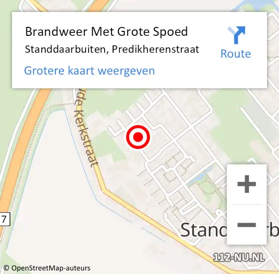 Locatie op kaart van de 112 melding: Brandweer Met Grote Spoed Naar Standdaarbuiten, Predikherenstraat op 28 oktober 2022 11:58