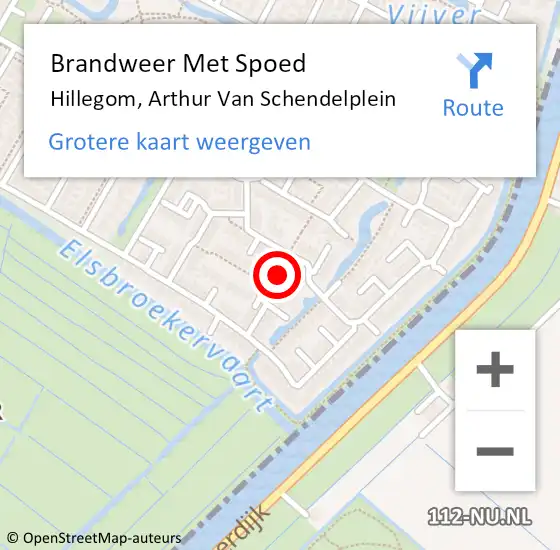 Locatie op kaart van de 112 melding: Brandweer Met Spoed Naar Hillegom, Arthur Van Schendelplein op 3 augustus 2014 02:48