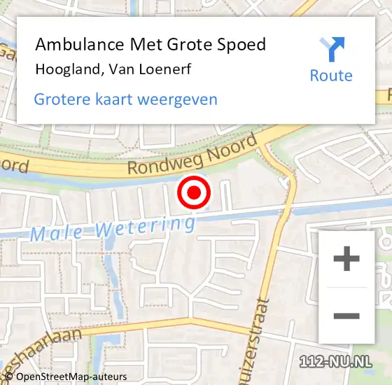 Locatie op kaart van de 112 melding: Ambulance Met Grote Spoed Naar Hoogland, Van Loenerf op 3 augustus 2014 02:51