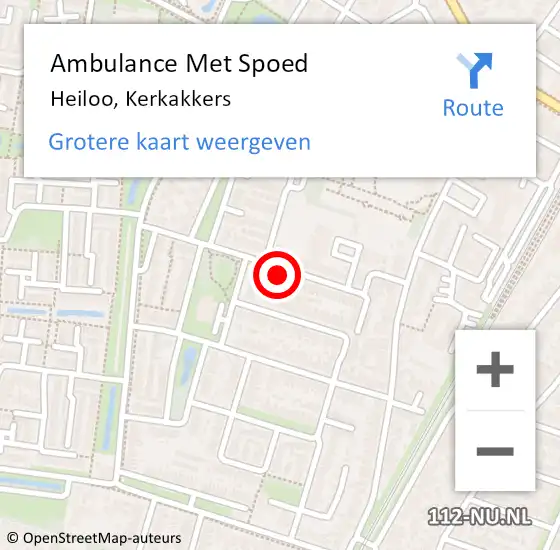 Locatie op kaart van de 112 melding: Ambulance Met Spoed Naar Heiloo, Kerkakkers op 28 oktober 2022 13:35