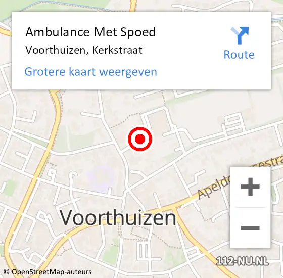 Locatie op kaart van de 112 melding: Ambulance Met Spoed Naar Voorthuizen, Kerkstraat op 28 oktober 2022 14:09