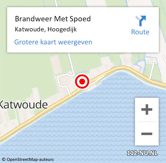 Locatie op kaart van de 112 melding: Brandweer Met Spoed Naar Katwoude, Hoogedijk op 28 oktober 2022 14:11