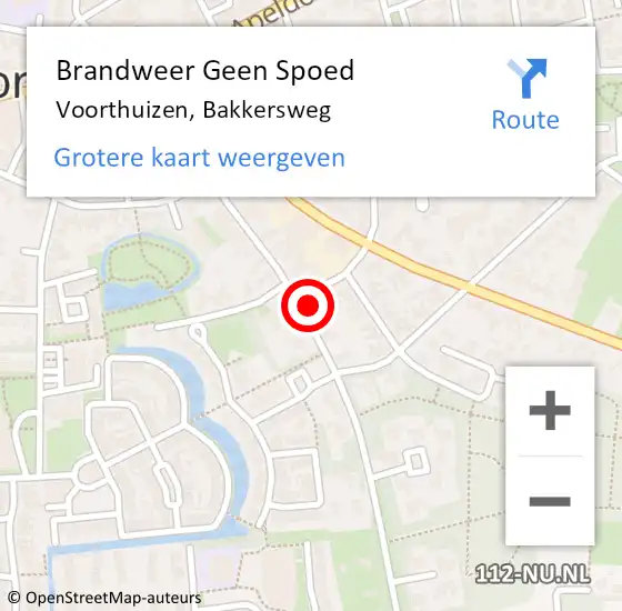 Locatie op kaart van de 112 melding: Brandweer Geen Spoed Naar Voorthuizen, Bakkersweg op 28 oktober 2022 14:16