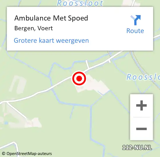 Locatie op kaart van de 112 melding: Ambulance Met Spoed Naar Bergen, Voert op 28 oktober 2022 14:33