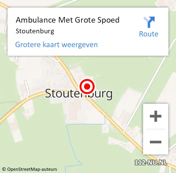 Locatie op kaart van de 112 melding: Ambulance Met Grote Spoed Naar Stoutenburg op 28 oktober 2022 14:42