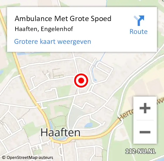 Locatie op kaart van de 112 melding: Ambulance Met Grote Spoed Naar Haaften, Engelenhof op 28 oktober 2022 14:54