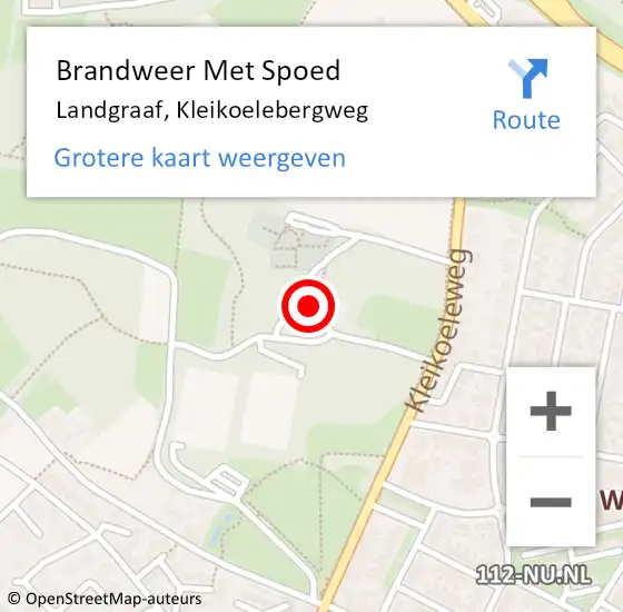 Locatie op kaart van de 112 melding: Brandweer Met Spoed Naar Landgraaf, Kleikoelebergweg op 28 oktober 2022 15:10