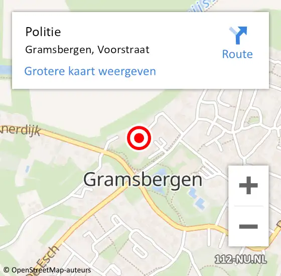 Locatie op kaart van de 112 melding: Politie Gramsbergen, Voorstraat op 28 oktober 2022 15:57