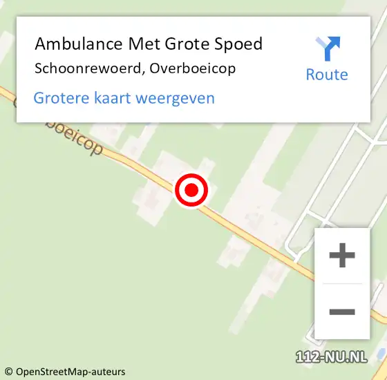 Locatie op kaart van de 112 melding: Ambulance Met Grote Spoed Naar Schoonrewoerd, Overboeicop op 28 oktober 2022 17:21